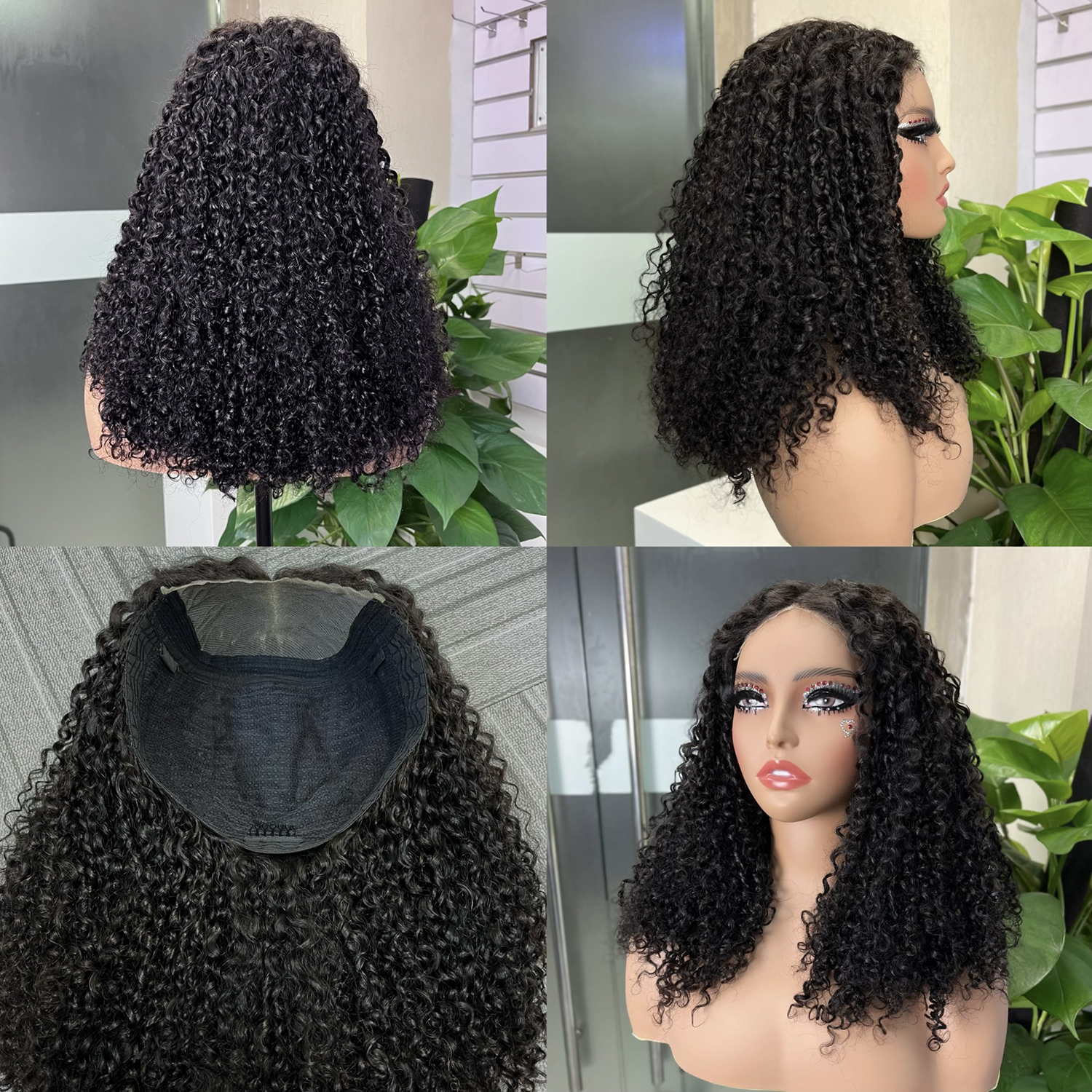Stema 5x5 Glueless Double Drawn Pissy Curl Transparent Lace Closure Wig